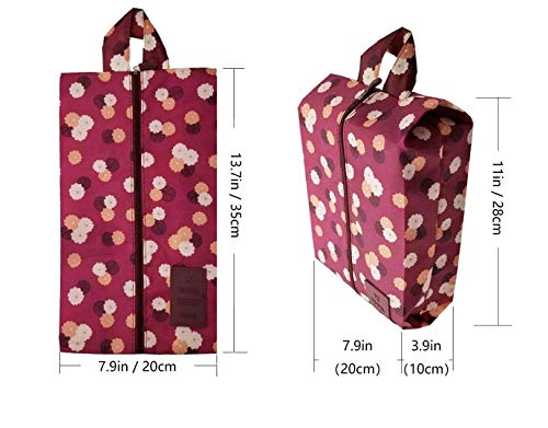 ZARRS Bolsas de Zapatos de Viaje,8 Pack Portátil Impermeable Zapatos Almacenamiento y Organización Mujer Shoe Bags con Ventana Transparente para Maquillaje Baño Cosmética Nylon 35 * 20CM