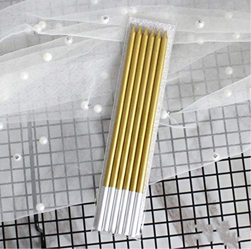 ZARRS Velas de Tarta de Cumpleaños, 36 Piezas Velas de Tarta Metálicas Delgadas Largas Velas para Decoración de Tarta de Cumpleaños de Boda Ora