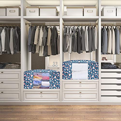 ZCHI 3 Piezas Bolsa de Almacenamiento Debajo de la Cama de Tela Oxford Gruesa Plegable Organizador de Edredones Manta Ropa de Polvo con la Cremallera Guardar la Ropa Edredones Ropa de Cama Almohadas