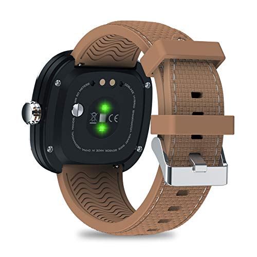 Zeblaze Hybrid 2 HR Reloj Inteligente Deportivo, Dual Smartwatch Hombre 50M Impermeable Bluetooth 4.0 Reloj Inteligente con Monitor de Ritmo Cardíaco/Sueño, Podómetro para iOS Android (Astilla)