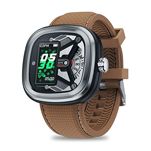 Zeblaze Hybrid 2 HR Reloj Inteligente Deportivo, Dual Smartwatch Hombre 50M Impermeable Bluetooth 4.0 Reloj Inteligente con Monitor de Ritmo Cardíaco/Sueño, Podómetro para iOS Android (Astilla)
