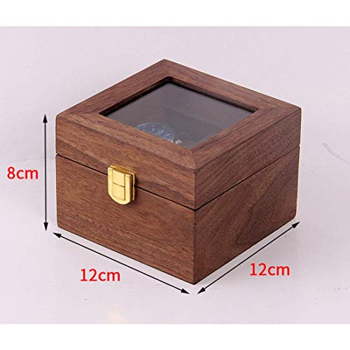 ZEH Caja de Gama Alta Europea de 2 dígitos de Madera, Reloj, Retro Entrar Pera roja Caja de Reloj, la Mejor opción de Regalo for Flip Tragaluz Caja de Reloj, Negro FACAI (Color : Brown)