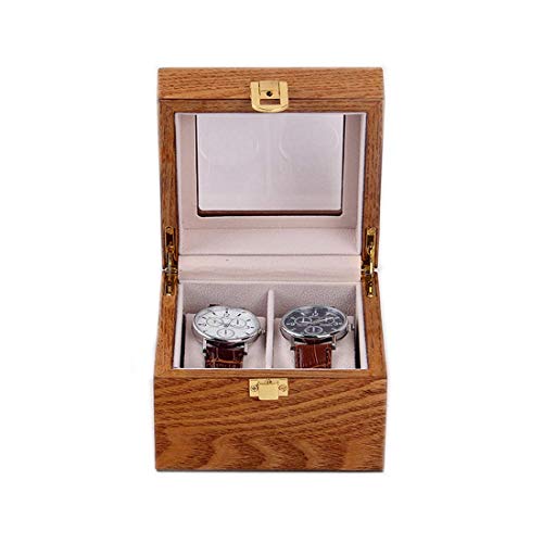 ZEH Caja de Gama Alta Europea de 2 dígitos de Madera, Reloj, Retro Entrar Pera roja Caja de Reloj, la Mejor opción de Regalo for Flip Tragaluz Caja de Reloj, Negro FACAI (Color : Brown)