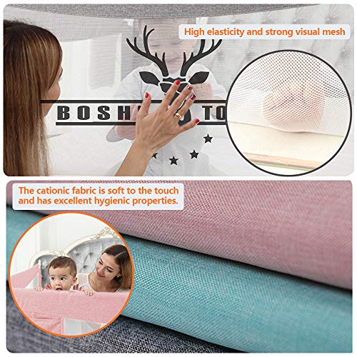 ZEHNHASE Barandilla de La Cama para bebés, Barrera de cama para niños Colchón doble, doble, tamaño completo tamaño queen y king (Cornamenta gris, 180cm, Children: M)