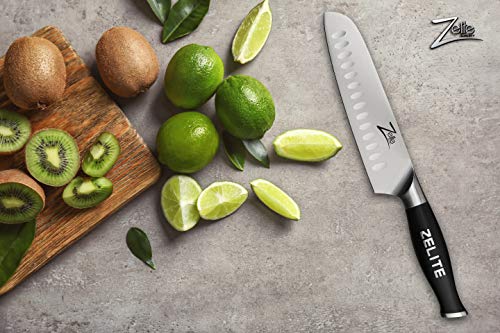 Zelite Infinity, Cuchillo Santoku de 18 cm – Utensilios Cocina Serie Comfort-Pro – Acero Inoxidable Alemán de Alto Contenido en Carbono – Cuchillos Cocina Filo de Navaja, Supercómodo