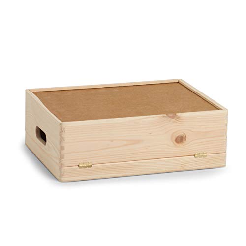Zeller 13151 Caja Multiusos con Tapa, Madera, Marrón, 40x30x14 cm
