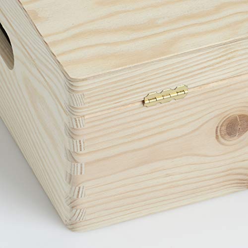 Zeller 13151 Caja Multiusos con Tapa, Madera, Marrón, 40x30x14 cm