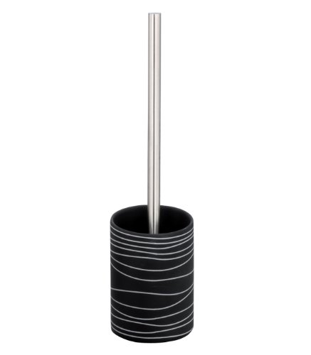 Zeller 18253 - Escobilla para baño con soporte de cerámica, ø9,5 cm, altura 35 cm, color negro