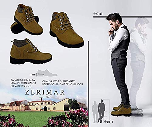 ZERIMAR Botas con Alzas Interiores para Hombres Aumento 8 cm | Zapatos de Hombre con Alzas Que Aumentan Su Altura | Zapatos Hombre | Zapatos Hombre Casuales (39, Camel)