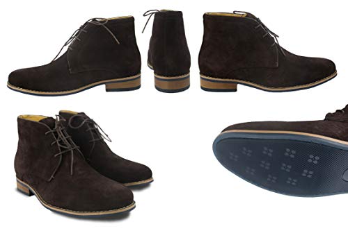 Zerimar Botas de Hombre con Alzas Que Aumentan su Altura + 7 cm | Botas Hombre de Vestir| Botines Hombre| Botas de Piel Hombre | Zapatos Hombre Invierno