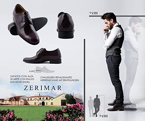 Zerimar Zapatos con Alzas Hombre| Zapatos de Hombre con Alzas Que Aumentan su Altura + 7 cm| Zapatos con Alzas para Hombres | Zapatos Hombre Vestir