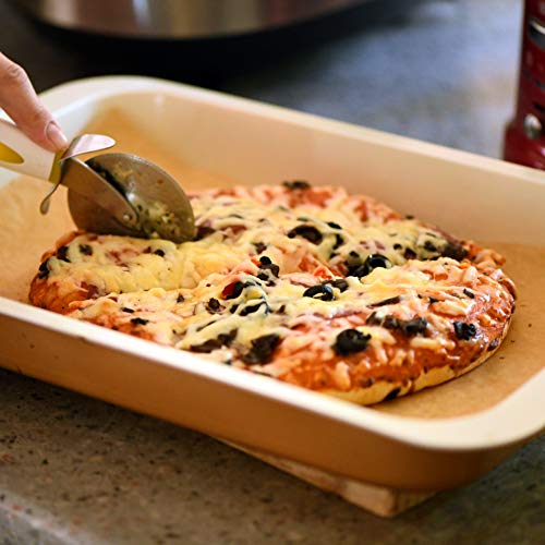 ZEZAZU Pergamino Hojas De Papel Para Hornear, Precortadas 30.5 x 40.6 cm(100 Hojas) Sin Blanquear Antiadherente, Siliconizado, Paquete Reclosable, Ajuste Exacto Para Media Hoja Cacerolas De La Hornada