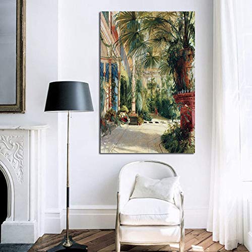 zgwxp77 Coconut Tree Architecture Landscape Poster Printing Canvas Painting Living Room Pared Moderna imagen50x60cm sin Marco