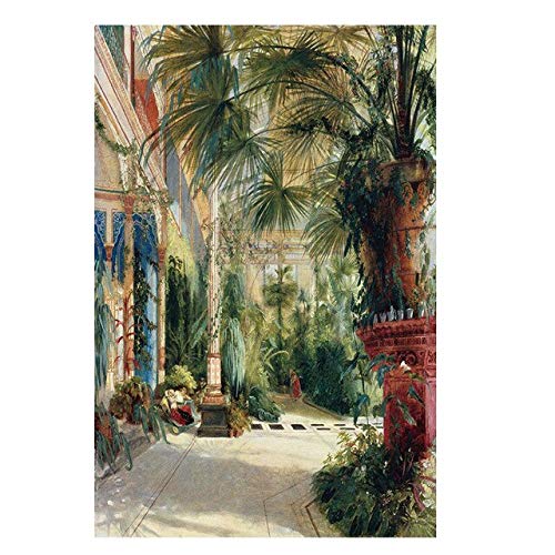 zgwxp77 Coconut Tree Architecture Landscape Poster Printing Canvas Painting Living Room Pared Moderna imagen50x60cm sin Marco
