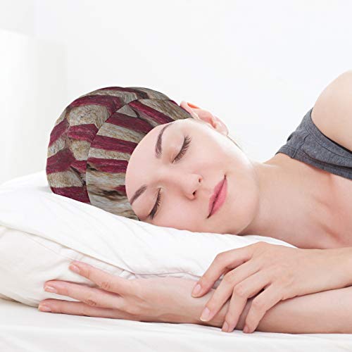 ZHANGhome Gorra para Dormir para el Cabello Hombres Primer Plano de béisbol Viejo y Sucio con Costuras Rojas Gorra para Dormir para el Cabello Gorra de Noche Duradera y Suave para el exterio