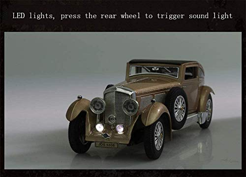 Zhangl 8l Fundido a presión Tire hacia atrás Bentley Antiguo Modelo de Coche de uno y veintiocho de aleación de Zinc de Alta Gama de Juguetes for niños con Luces y Sonidos Reales Barricadas niños