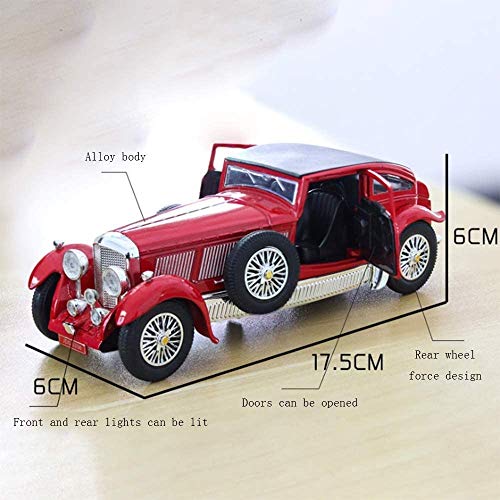 Zhangl 8l Fundido a presión Tire hacia atrás Bentley Antiguo Modelo de Coche de uno y veintiocho de aleación de Zinc de Alta Gama de Juguetes for niños con Luces y Sonidos Reales Barricadas niños