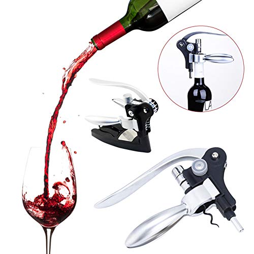 ZHANGXJ Abrebotellas de Vino, Sacacorchos de Palanca de Acero Inoxidable, con Abridor Botella, Cortacápsula, Destornillador y Base para Restaurantes de Reuniones Familiares,Latón