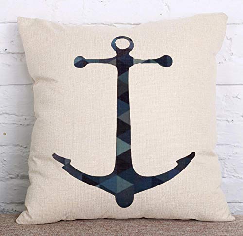 ZHAOCC Funda de cojín Funda de Almohada Sofá Funda de Almohada Juego de 5 Piezas de Lino Creativo Estilo Marinero Dormitorio de Moda Sala de Estar Decoración del hogar 45 * 45 cm