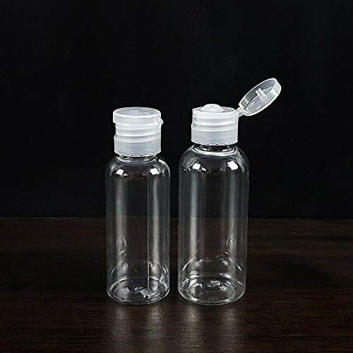 zhiyi-online 50ml Botellas Transparentes de Viajes a Clear efillable Reutilizables contenedores vacíos plástica del Viaje Champú Loción Muestras Botellas (50 Piezas)