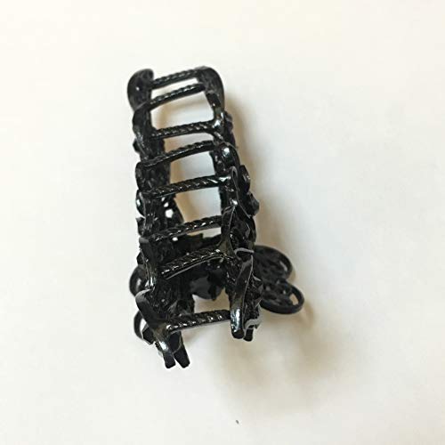 ZHOUCONGYING Accesorios para el Cabello Niñas Señora Women Retro Garra Flores De Pelo Clip De Metal De Gran Tamaño De La Mandíbula De Pelo Broches De Horquilla Grande del Pelo (Color : Black)