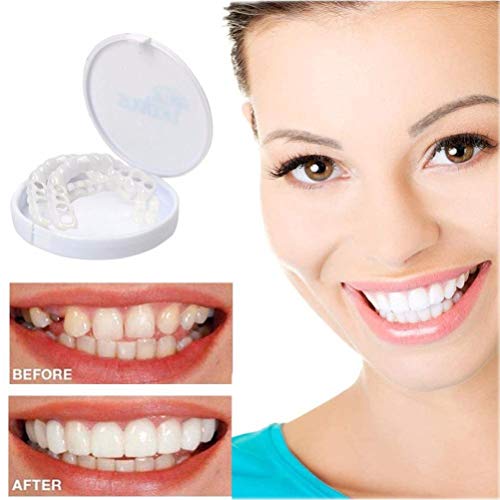 ZHQY Dental Cosméticos carillas, Carillas Dientes Cosméticos Whitening Cosmetic Teeth Covers Snap on Smile Veneer Safe Effective Easy to Use Affordable Teeth Veneers 1 Pair