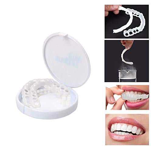 ZHQY Dental Cosméticos carillas, Carillas Dientes Cosméticos Whitening Cosmetic Teeth Covers Snap on Smile Veneer Safe Effective Easy to Use Affordable Teeth Veneers 1 Pair