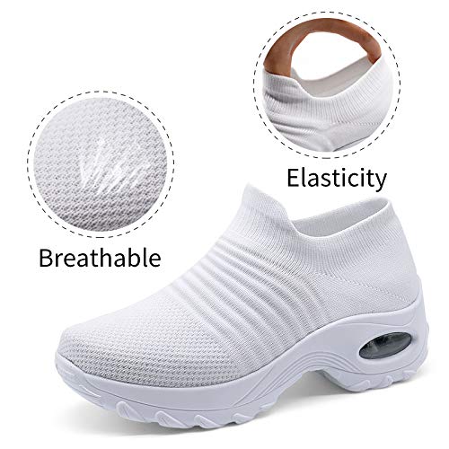 ZHR - Zapatillas de Senderismo para Mujer, Color Blanco, Talla 36 EU