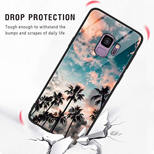 ZhuoFan Funda Samsung Galaxy S9 Plus, Cárcasa Silicona 3D Cristal Templado con Dibujos Design Antigolpes de Protector Case Cover Piel Fundas para Movil Samsung S9Plus 6,2 Pulgadas, Coco