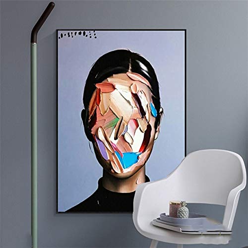 zhuziji DIY Pintar por números Ilustraciones Coloridas abstractas de la Muchacha Pintar por numeros Paisaje con Pincel y Pintura acrílica Pintura por números para adult40x60cm(Sin Marco)