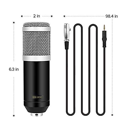 Zidao La grabación del micrófono, Plug and Play Mini micrófono con Eco Fuerte Canto del Karaoke del teléfono podcasting Radiodifusión grabación del micrófono Tarjeta de Sonido USB,Plata