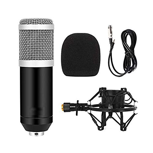 Zidao La grabación del micrófono, Plug and Play Mini micrófono con Eco Fuerte Canto del Karaoke del teléfono podcasting Radiodifusión grabación del micrófono Tarjeta de Sonido USB,Plata