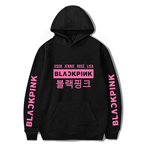 ZIGJOY KPOP Scena Musicale Coreana Unisex Ropa Sudadera con Capucha Suéter Sudadera con Capucha Rose Jennie Jisoo Lisa para fanáticos Black S