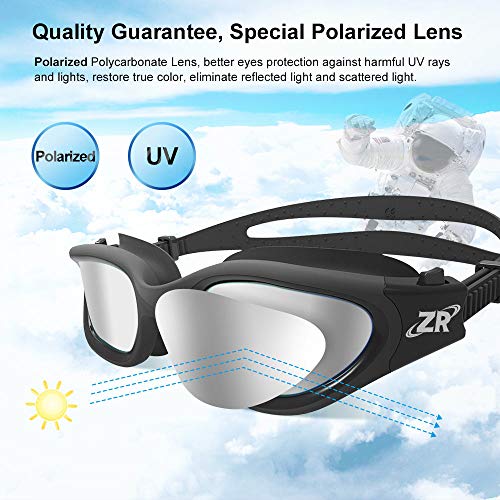 ZIONOR Gafas de Natación, G1 Gafas de Natación Polarizadas con Lente de Espejo/Humo Anti-Niebla y Protección UV Estanco para Hombres Unisex Adulto Mujeres Adolescentes