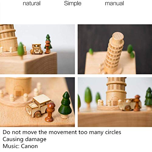 Zixin La Caja de música Lindos Regalos en Miniatura de Madera Caja de música Tabla artesanías de decoración y Juguetes for niños únicos y Decoraciones Lindas (Color: Perla Oriental)