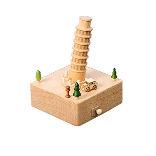 Zixin La Caja de música Lindos Regalos en Miniatura de Madera Caja de música Tabla artesanías de decoración y Juguetes for niños únicos y Decoraciones Lindas (Color: Perla Oriental)