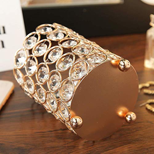 Zjcpow Crystal Golden cepillos del Maquillaje del Organizador del sostenedor de los cosméticos Cepillos Peine, Pluma de la ceja del lápiz de Almacenamiento del envase del Caso, de Oro xuwuhz