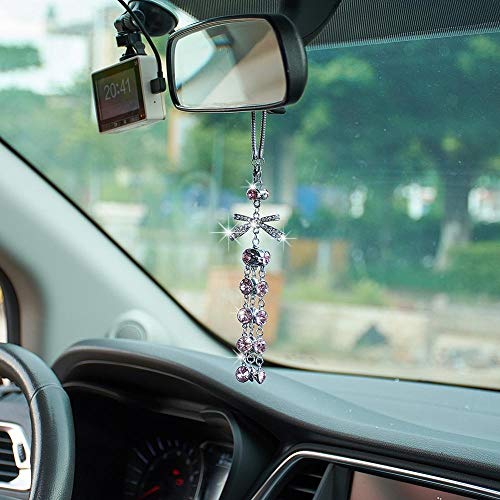 ZJDY - Espejo retrovisor de coche brillante para colgar en el coche, accesorio decorativo (nombre de color: blanco)