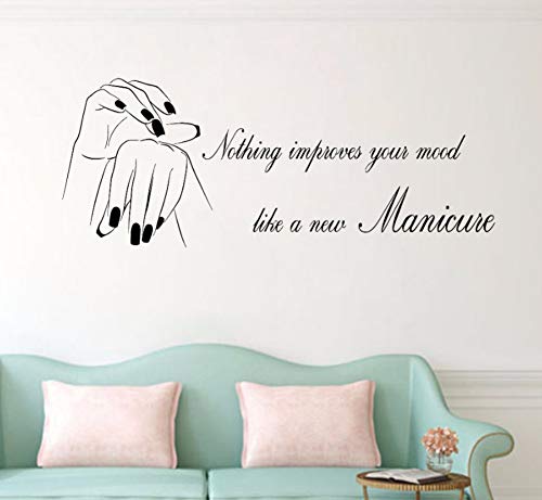Zjxxm Cita De Belleza Calcomanía De Pared Para Niñas Vinilo Etiqueta De La Ventana Manicura Pedicura Nails Art Salon Decoración Extraíble Wallpaper D193 76 * 30 Cm