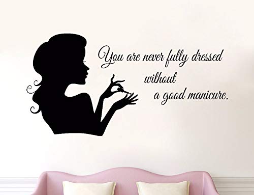 Zjxxm Salón De Manicura Tatuajes De Vinilo De Pared Chica Manos Nails Art Mural Spa Salón De Belleza Tienda De La Ventana De La Ventana Etiqueta De La Decoración Dormitorio Z912 109 * 56 Cm