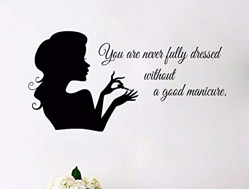 Zjxxm Salón De Manicura Tatuajes De Vinilo De Pared Chica Manos Nails Art Mural Spa Salón De Belleza Tienda De La Ventana De La Ventana Etiqueta De La Decoración Dormitorio Z912 82 * 42 Cm