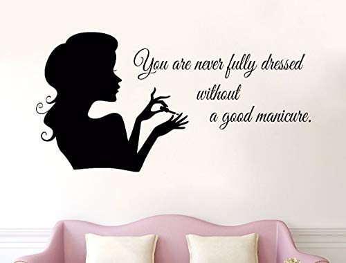 Zjxxm Salón De Manicura Tatuajes De Vinilo De Pared Chica Manos Nails Art Mural Spa Salón De Belleza Tienda De La Ventana De La Ventana Etiqueta De La Decoración Dormitorio Z912 82 * 42 Cm