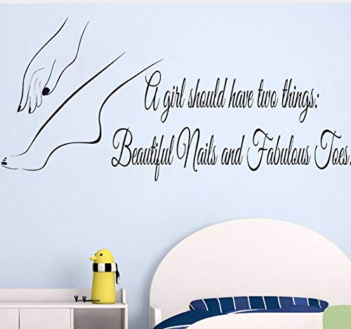 Zjxxm Wall Window Decal Sticker Nail Salon Quote Nails Nail Art Polish Manicure Pedicure Beauty Removable Art Mural L802 42 * 89Cm