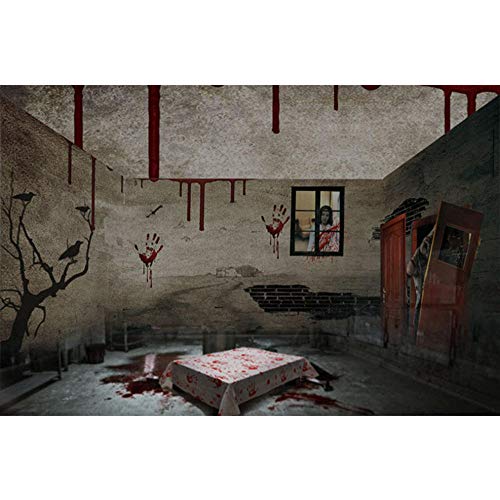 Zmdnl Manteles manchados de Sangre de Halloween para la casa embrujada Horror Ciudad Decoraciones de Fiesta de Miedo Manteles manchados de Sangre de Halloween-140x200cm