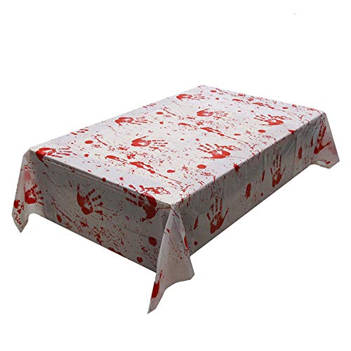 Zmdnl Manteles manchados de Sangre de Halloween para la casa embrujada Horror Ciudad Decoraciones de Fiesta de Miedo Manteles manchados de Sangre de Halloween-140x200cm