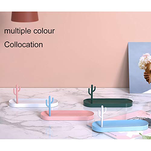 ZNEU Joyas Bandeja CosméTicos perfume Organizador Bandejas Multifuncional Arete Collar Soporte Relojes Llaves TeléFono Monedas Almacenamiento Almohadilla (Azul)