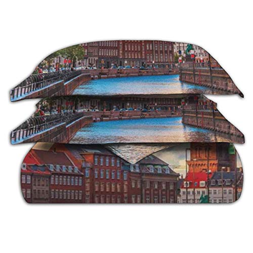 ZOANEN Puesta del Sol de Europa de Copenhague Posters Fundas Edredon 220x240cm con 2 Fundas De Almohada 50x80cm para La Decoración del Hotel En El Hogar Dormitorio