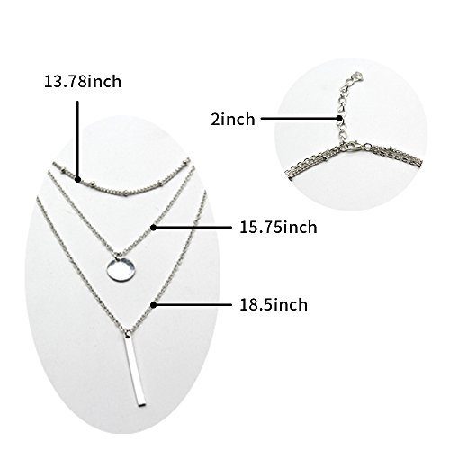 Zodiaca Collares Mujer Plata Joyería de moda, collar de múltiples filas con el colgante, Regalos romandicos para las mujeres, Color en plata