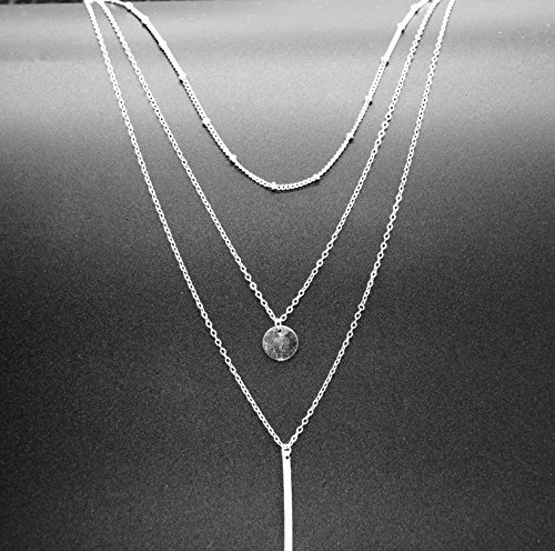 Zodiaca Collares Mujer Plata Joyería de moda, collar de múltiples filas con el colgante, Regalos romandicos para las mujeres, Color en plata