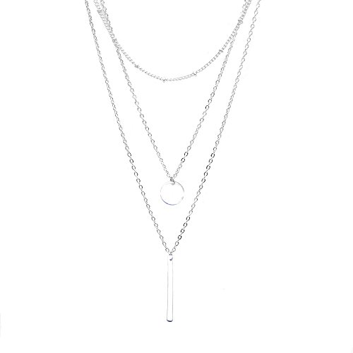 Zodiaca Collares Mujer Plata Joyería de moda, collar de múltiples filas con el colgante, Regalos romandicos para las mujeres, Color en plata